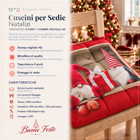 Cuscini per Sedie Natalizi Coprisedia Natalizi 6 Pezzi Elfo