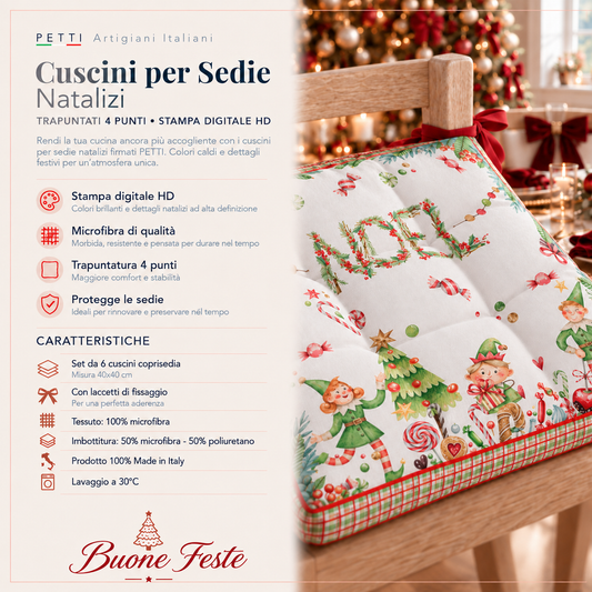 Cuscini per Sedie Natalizi Coprisedia Natalizi 6 Pezzi Noel