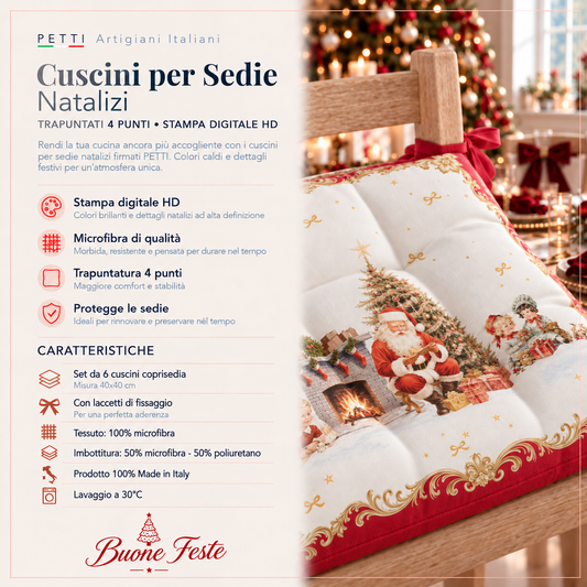 Cuscini per Sedie Natalizi Coprisedia Natalizi 6 Pezzi Vintage Xmas