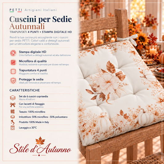 Coussins pour chaises Housses de chaise 6 pièces Autumn Flowers
