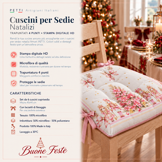 Cuscini per Sedie Natalizi Coprisedia Natalizi 6 Pezzi Schiaccianoci Rosa