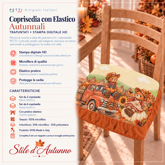 Cuscini per Sedie con Elastico Coprisedia in Stampa Digitale Farm Teddy