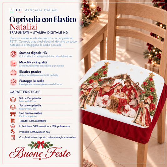 Coprisedia Natalizi con Elastico in Stampa Digitale Jesus 02