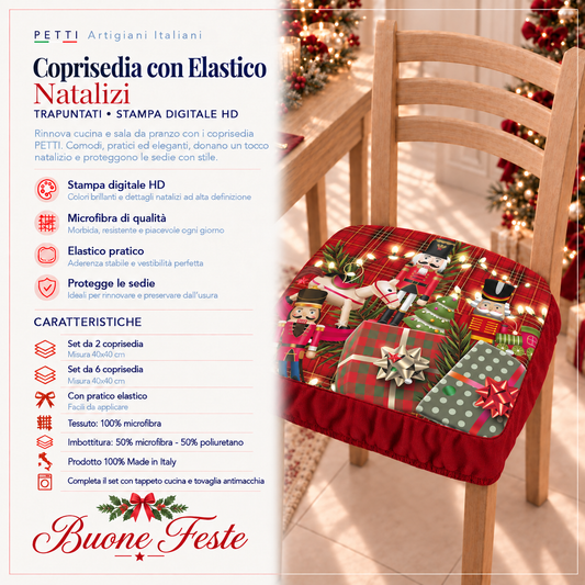 Coprisedia Natalizi con Elastico in Stampa Digitale Soldatini