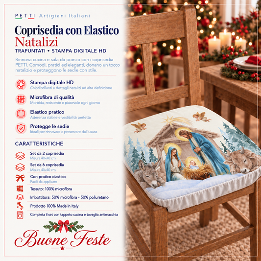 Coprisedia Natalizi con Elastico in Stampa Digitale Miracolo