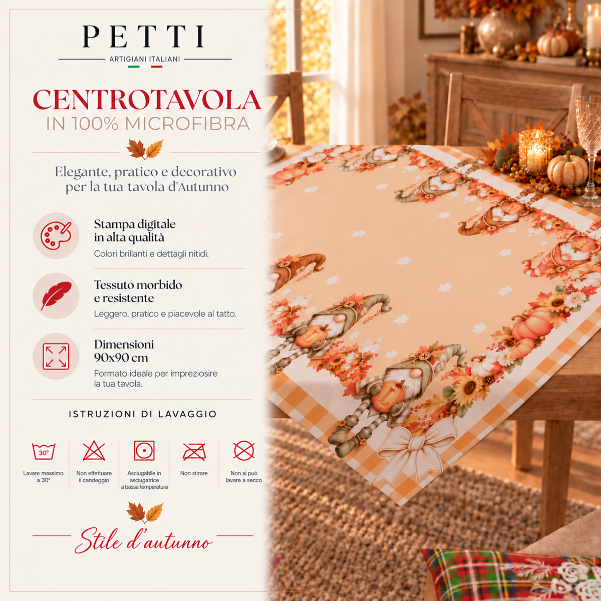 Centrotavola Moderno Cucina in Stampa Digitale Gnomo Fall