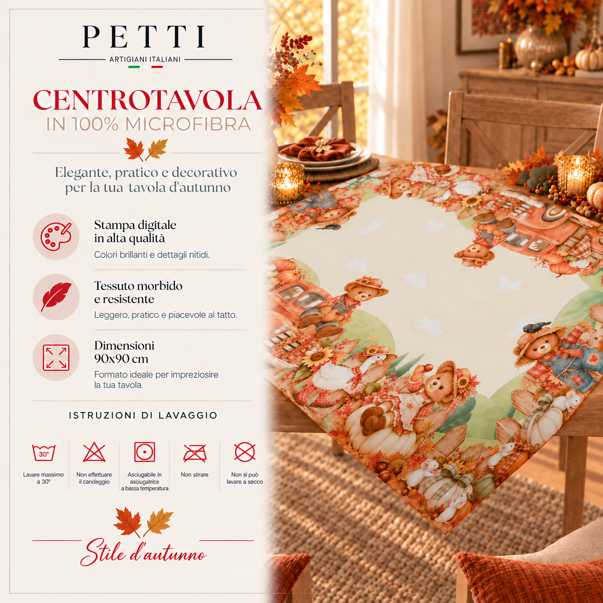 Centrotavola Moderno Cucina in Stampa Digitale Farm Teddy