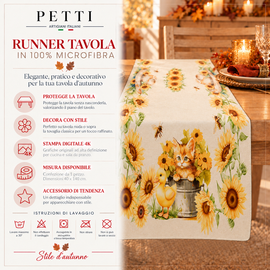 Runner Tavola, Tovaglia Runner, Runner Cucina Sunflowers