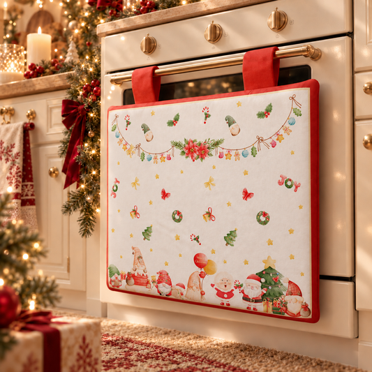 Housse de four de Noël pour cuisine en impression numérique Gnome