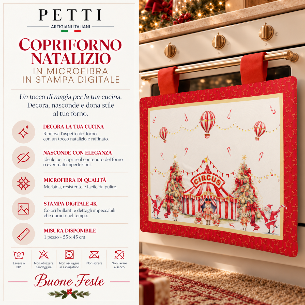 Copriforno Natalizio per Cucina in Stampa Digitale Circus