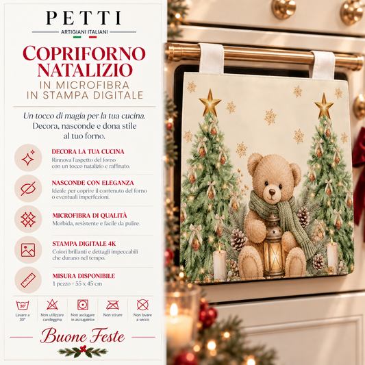 Copriforno Natalizio per Cucina in Stampa Digitale Teddy Gold