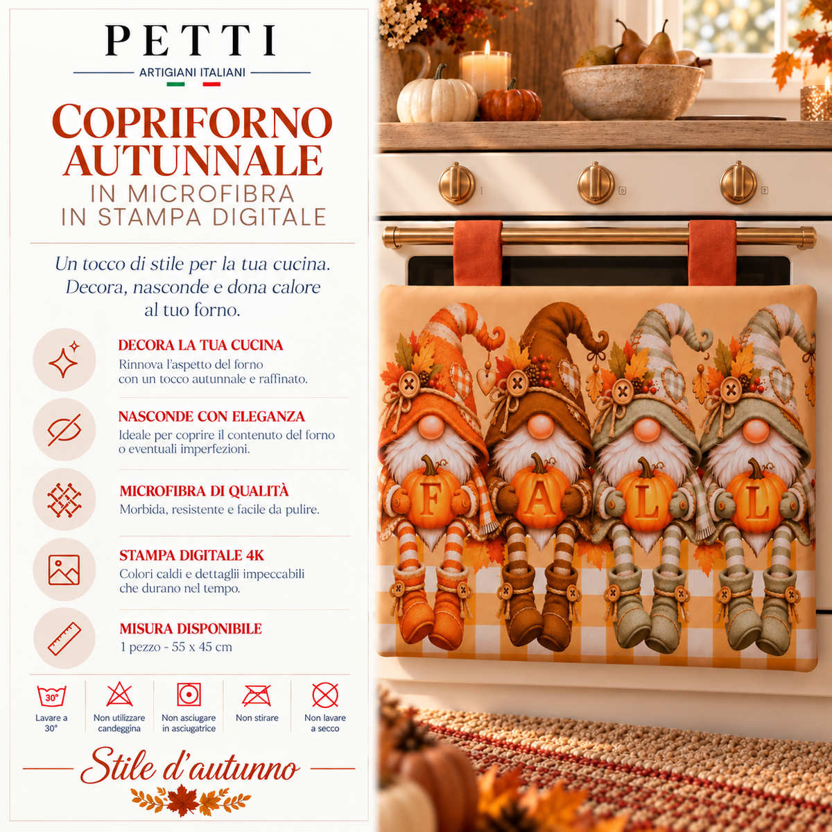Copriforno per Cucina in Stampa Digitale Gnomo Fall
