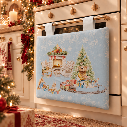 Housse de four de Noël pour cuisine en impression numérique Neige