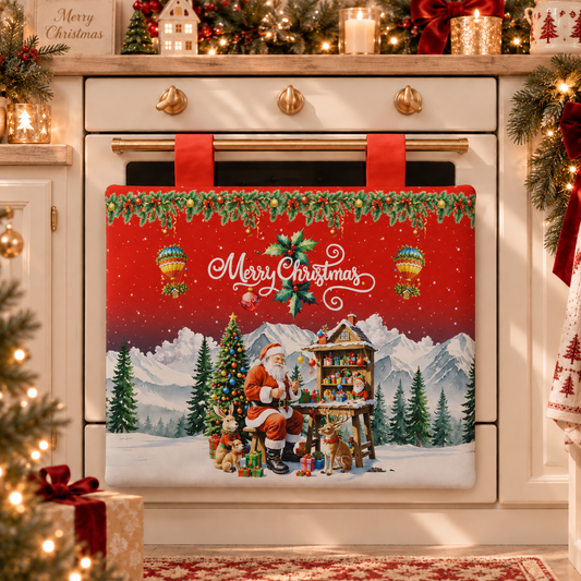 Copriforno Natalizio per Cucina in Stampa Digitale Santa Village