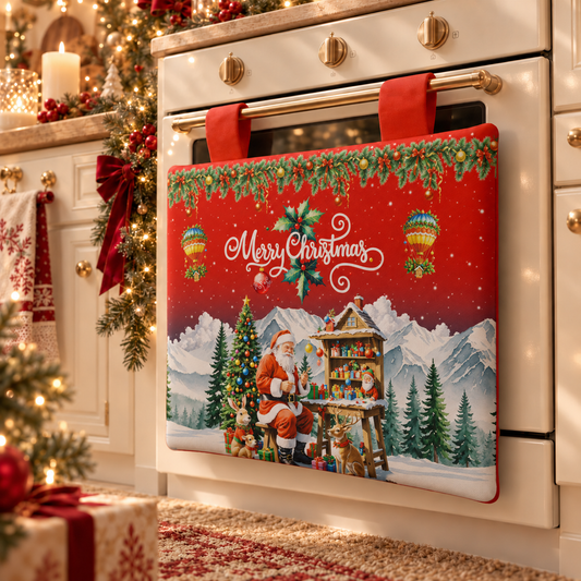 Copriforno Natalizio per Cucina in Stampa Digitale Santa Village