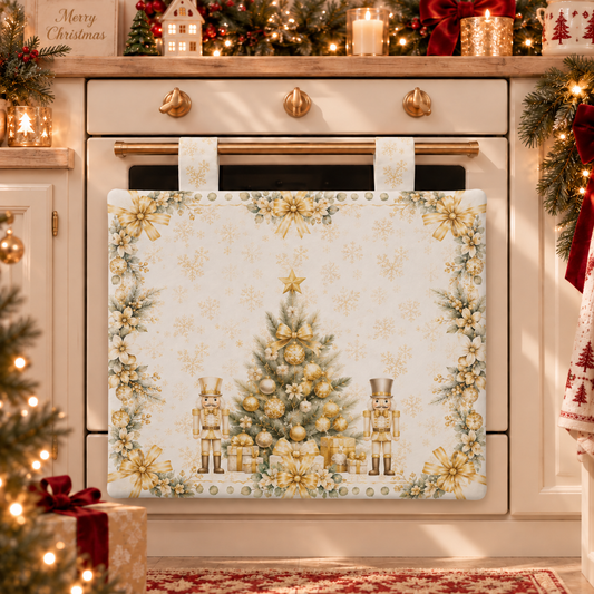 Housse de Four de Noël pour Cuisine en Impression Numérique Xmas Or