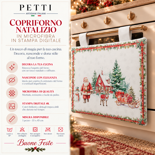 Housse de Four de Noël pour Cuisine en Impression Numérique Xmas Terre du Père Noël