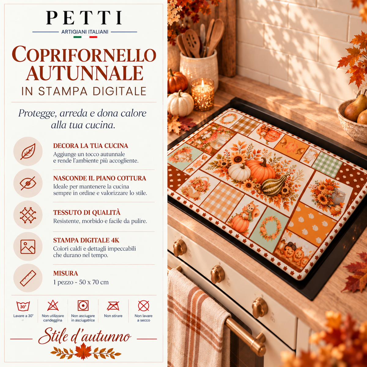Coprifornello Coprifuochi Cucina in Stampa Digitale Autumn