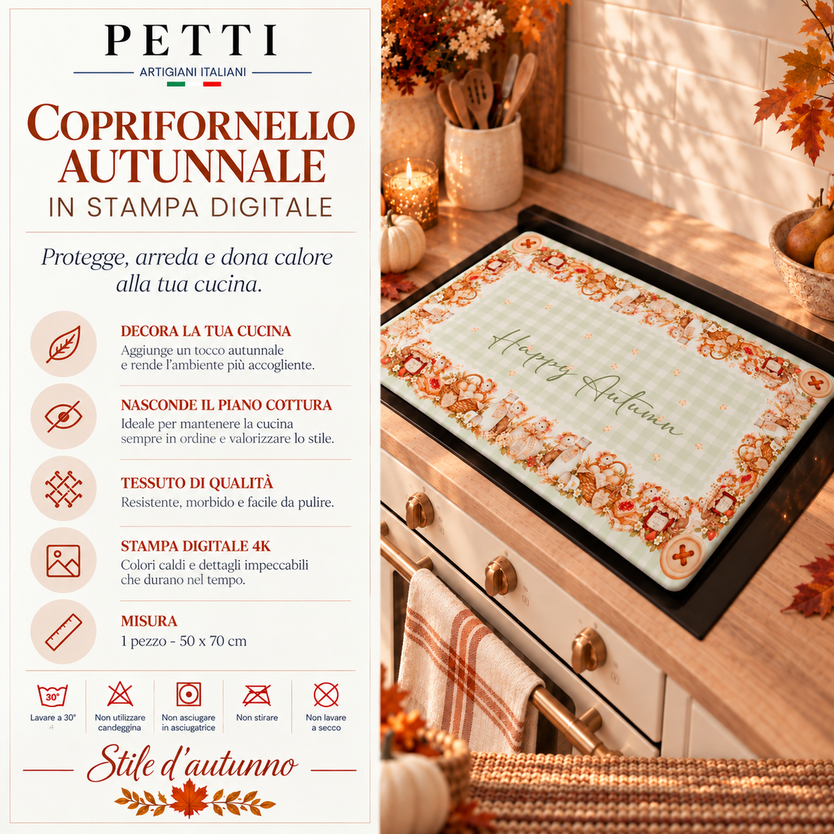 Coprifornello Coprifuochi Cucina in Stampa Digitale Country