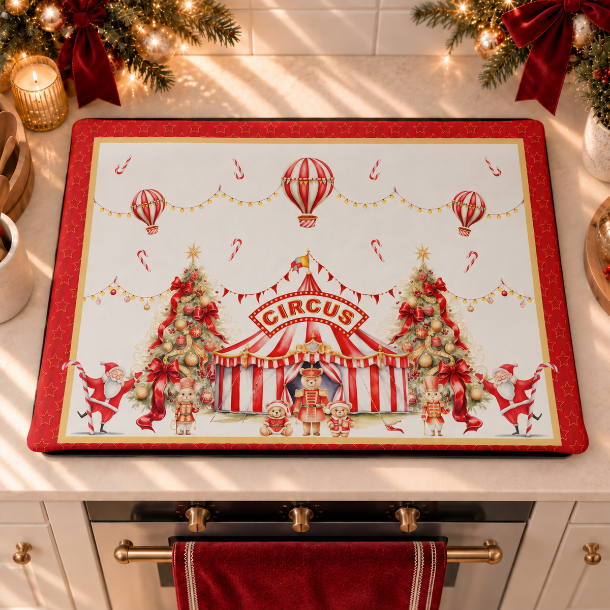 Coprifornello Natalizio Coprifuochi Cucina in Stampa Digitale Circus