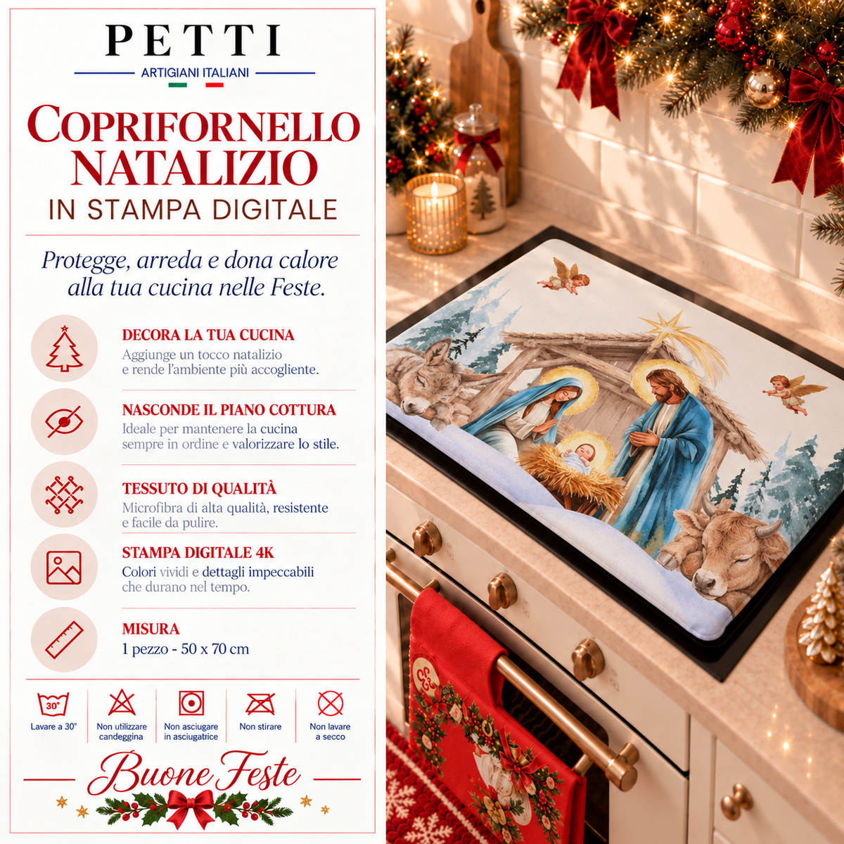 Coprifornello Natalizio Coprifuochi Cucina in Stampa Digitale Miracolo