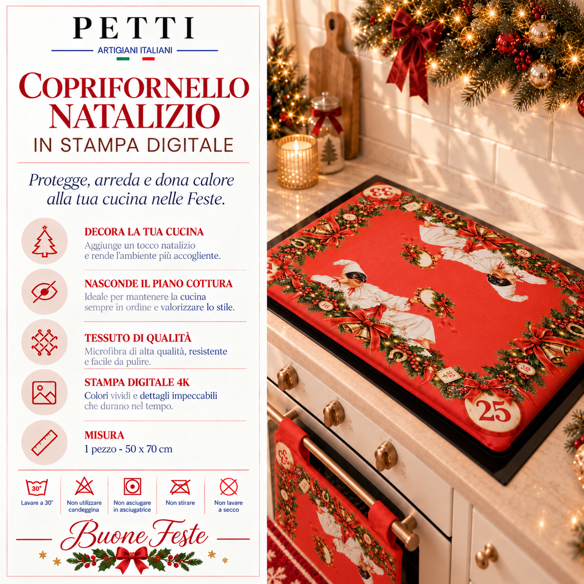 Coprifornello Natalizio Coprifuochi Cucina in Stampa Digitale Tombola