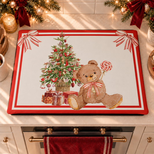 Housse de plaque de cuisson de Noël pour cuisine en impression numérique Ours
