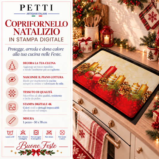 Housse de plaque de cuisson de Noël pour cuisine en impression numérique Bougies
