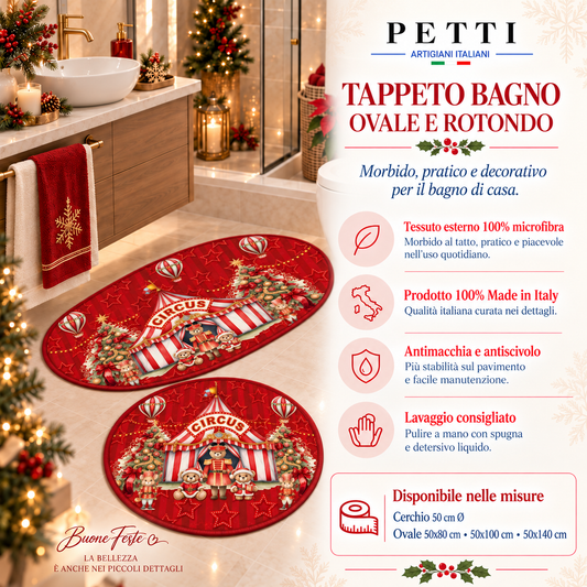 Tappeto Bagno Stampa Digitale Natalizio Forma Ovale Circus