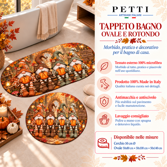 Tappeto Bagno Stampa Digitale Forma Ovale Gnomo Fall