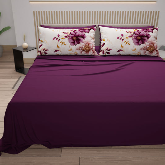Draps en Coton, Parure de Lit avec Taies d'Oreiller en Impression Numérique Dalian
