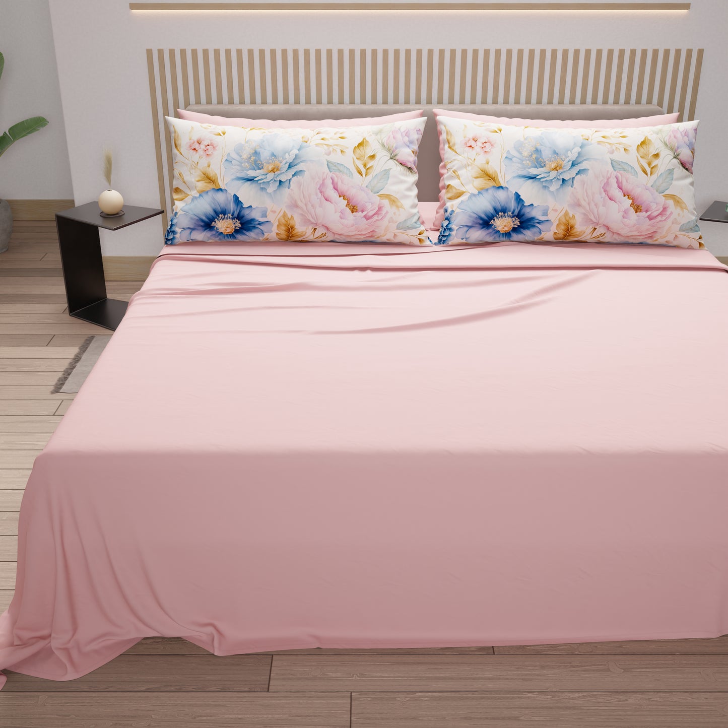 Draps en Coton, Parure de Lit avec Taies d'Oreiller en Impression Numérique Marseille