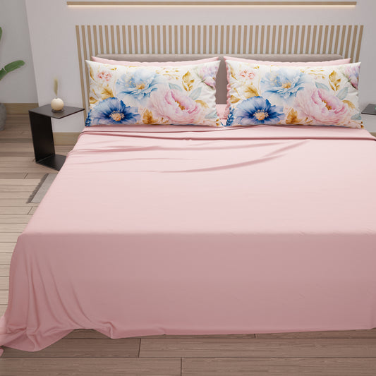 Draps en Coton, Parure de Lit avec Taies d'Oreiller en Impression Numérique Marseille