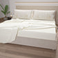 Draps en Coton, Parure de Lit avec Taies d'Oreiller en Impression Numérique Feuille Taupe