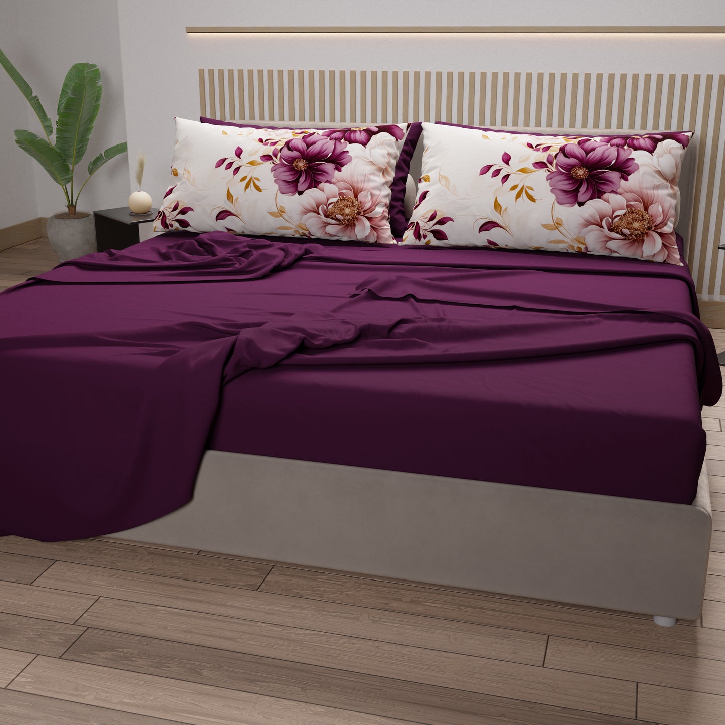 Lenzuola in Cotone, Completo Letto con Federe in Stampa Digitale Dalian