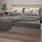 Lenzuola in Cotone, Completo Letto con Federe in Stampa Digitale Flower Ceramic 01 Grigio Scuro