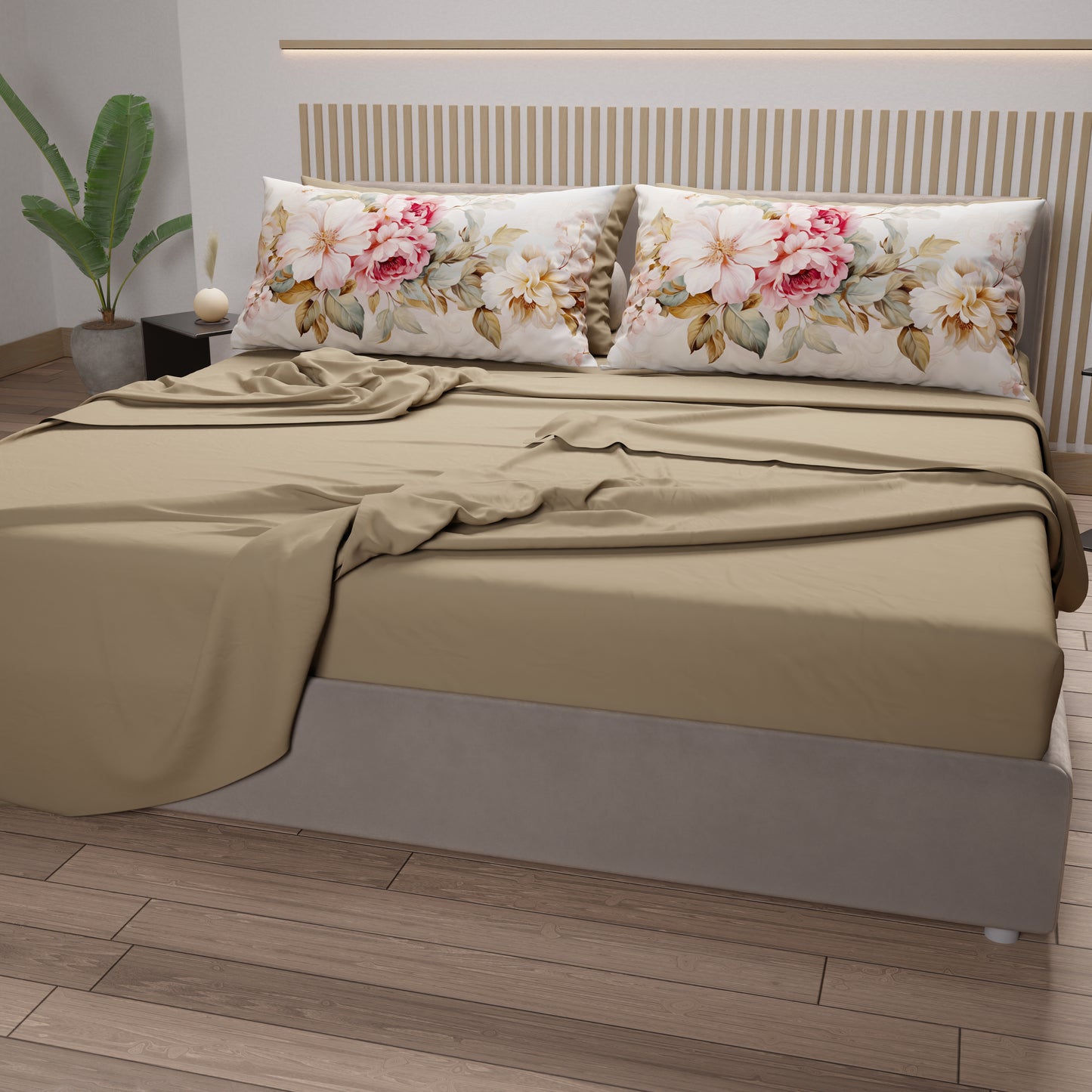 Lenzuola in Cotone, Completo Letto con Federe in Stampa Digitale Provenza