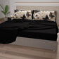 Draps en Coton, Parure de Lit avec Taies d'Oreiller en Impression Numérique Mariposa 05 Noir