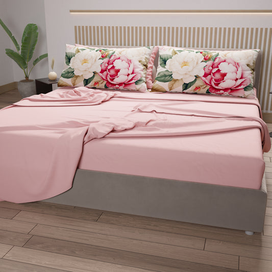 Draps en Coton, Parure de Lit avec Taies d'Oreiller en Impression Numérique Sofia
