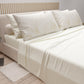 Draps en Coton, Parure de Lit avec Taies d'Oreiller en Impression Numérique Feuille Taupe