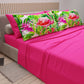 Lenzuola in Cotone, Completo Letto con Federe in Stampa Digitale Flamingo