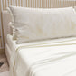 Draps en Coton, Parure de Lit avec Taies d'Oreiller en Impression Numérique Feuille Taupe