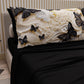 Draps en Coton, Parure de Lit avec Taies d'Oreiller en Impression Numérique Mariposa 05 Noir