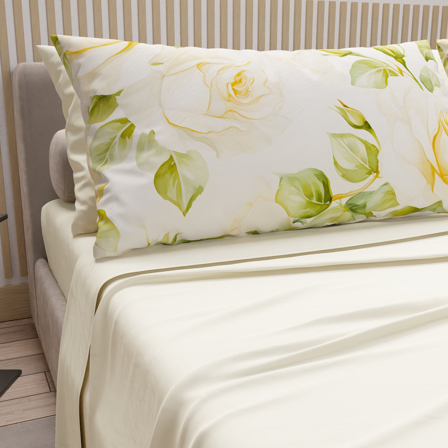 Lenzuola in Cotone, Completo Letto con Federe in Stampa Digitale Wedding Flower