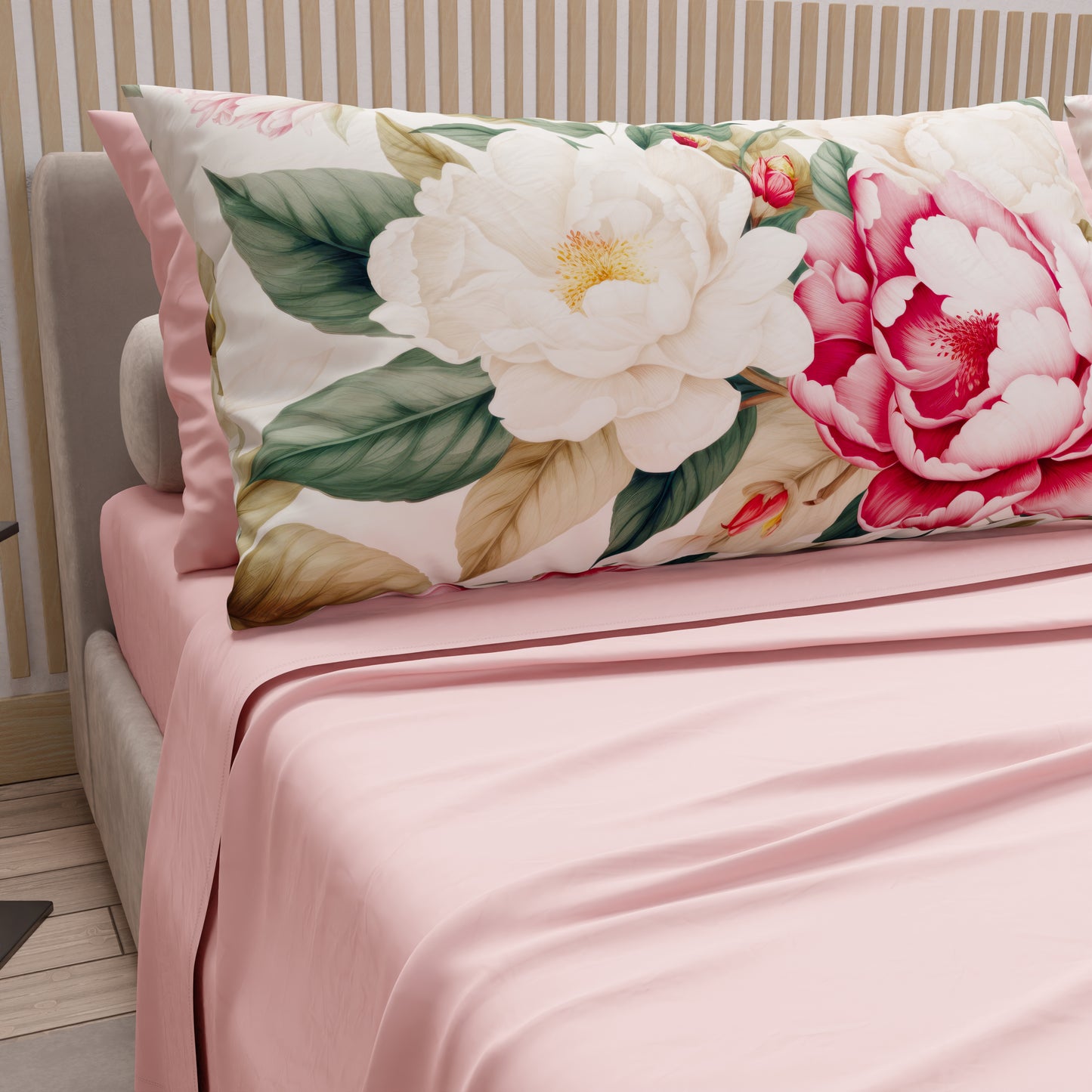 Draps en Coton, Parure de Lit avec Taies d'Oreiller en Impression Numérique Sofia