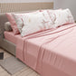 Draps en Coton, Parure de Lit avec Taies d'Oreiller en Impression Numérique Pivoine