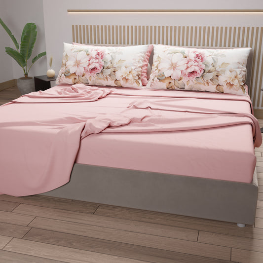 Lenzuola in Cotone, Completo Letto con Federe in Stampa Digitale Provenza