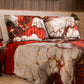 Coppia Federe Cuscino Eleganti Effetto Marmo Rosso