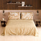 Drap housse, dessus de lit et taies d'oreiller élégants effet marbre beige - DORACREAM