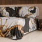 Drap housse, dessus de lit et taies d'oreiller élégants effet marbre noir blanc - GILDENITE